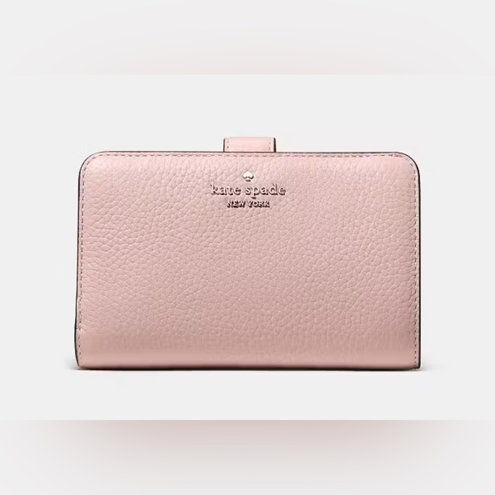 Kate Spade MSRP $199 Pink Pebbled Leather Medium Bifold Wallet- Lena